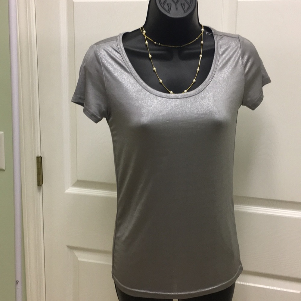 Kristan Davis Metallic silver shell- XS